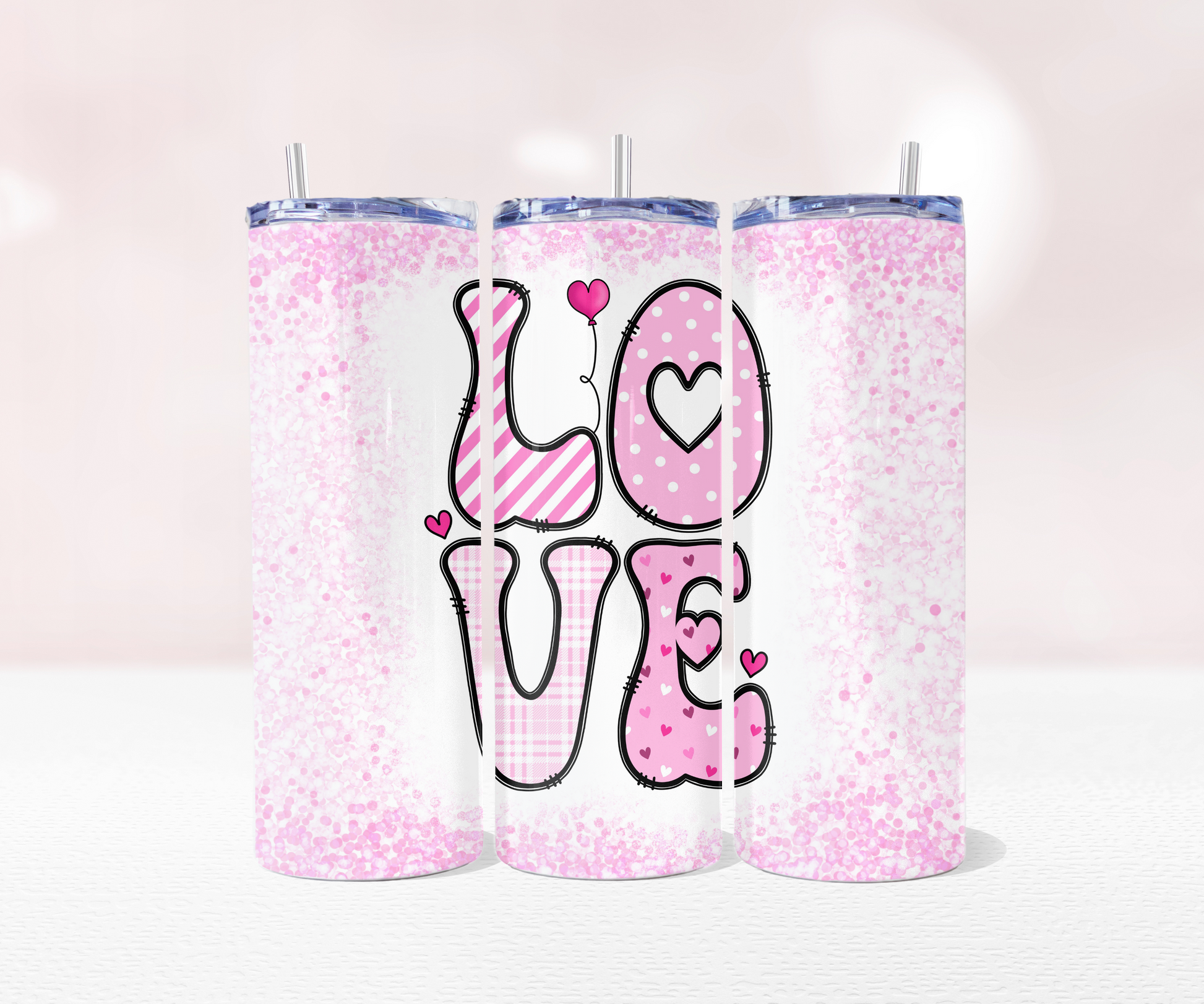 Love - Full 20oz Tumbler Sublimation Ready To Press Wrap image 0