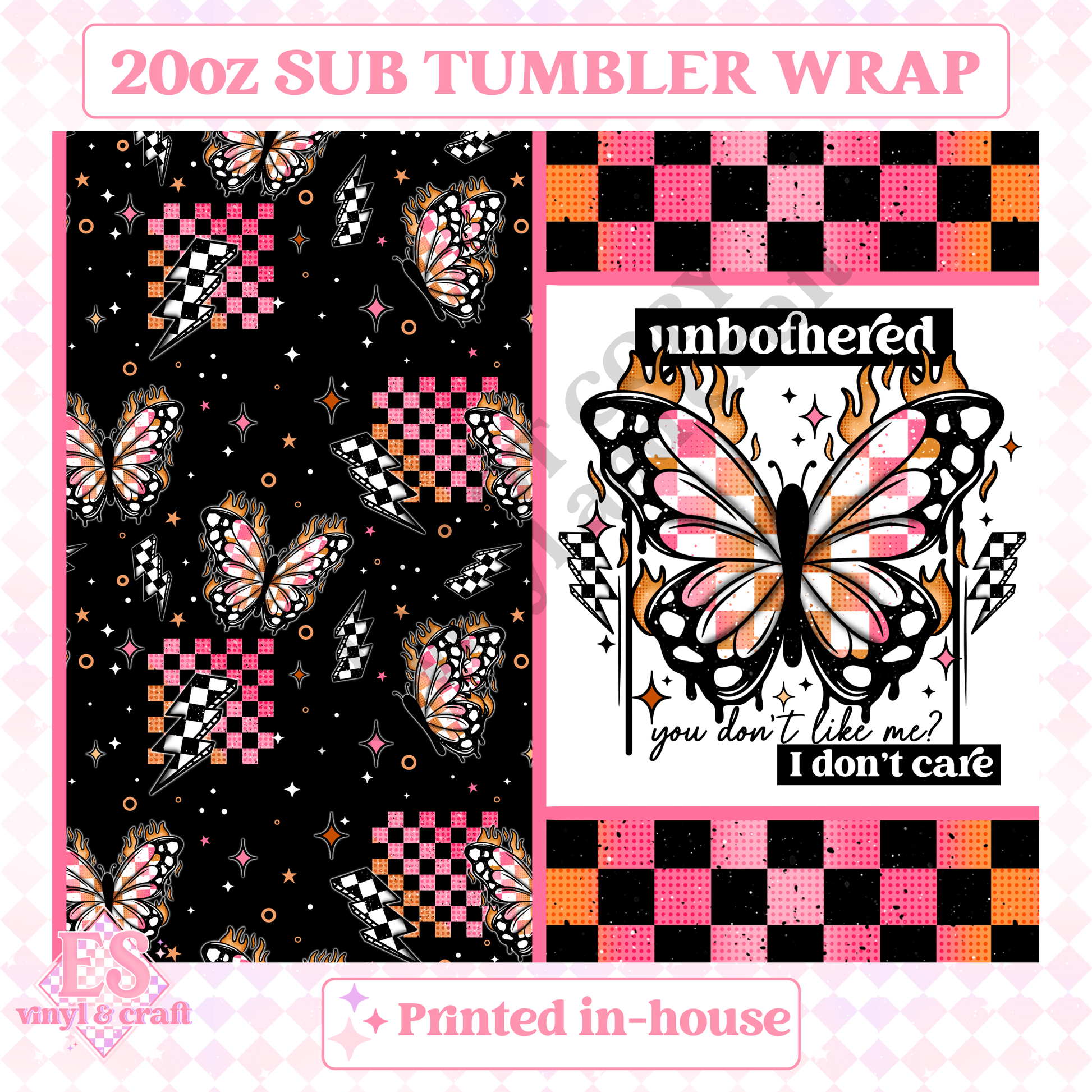 Unbothered - Full 20oz Tumbler Sublimation Print image 1