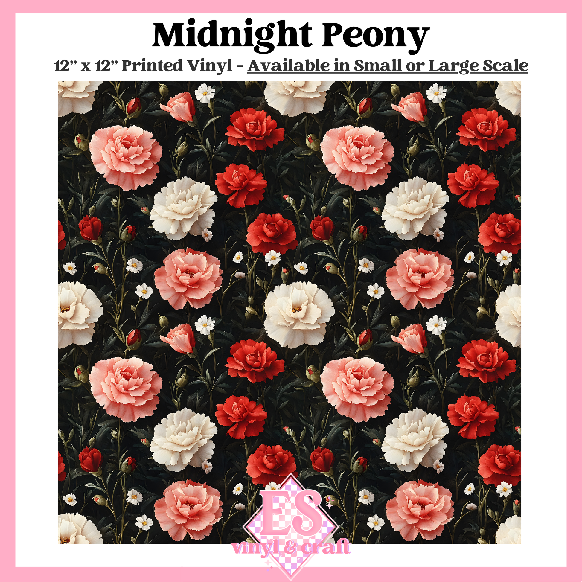 Midnight Peony - Small or Large Scale Options - 12" x 12" Sheet image 0
