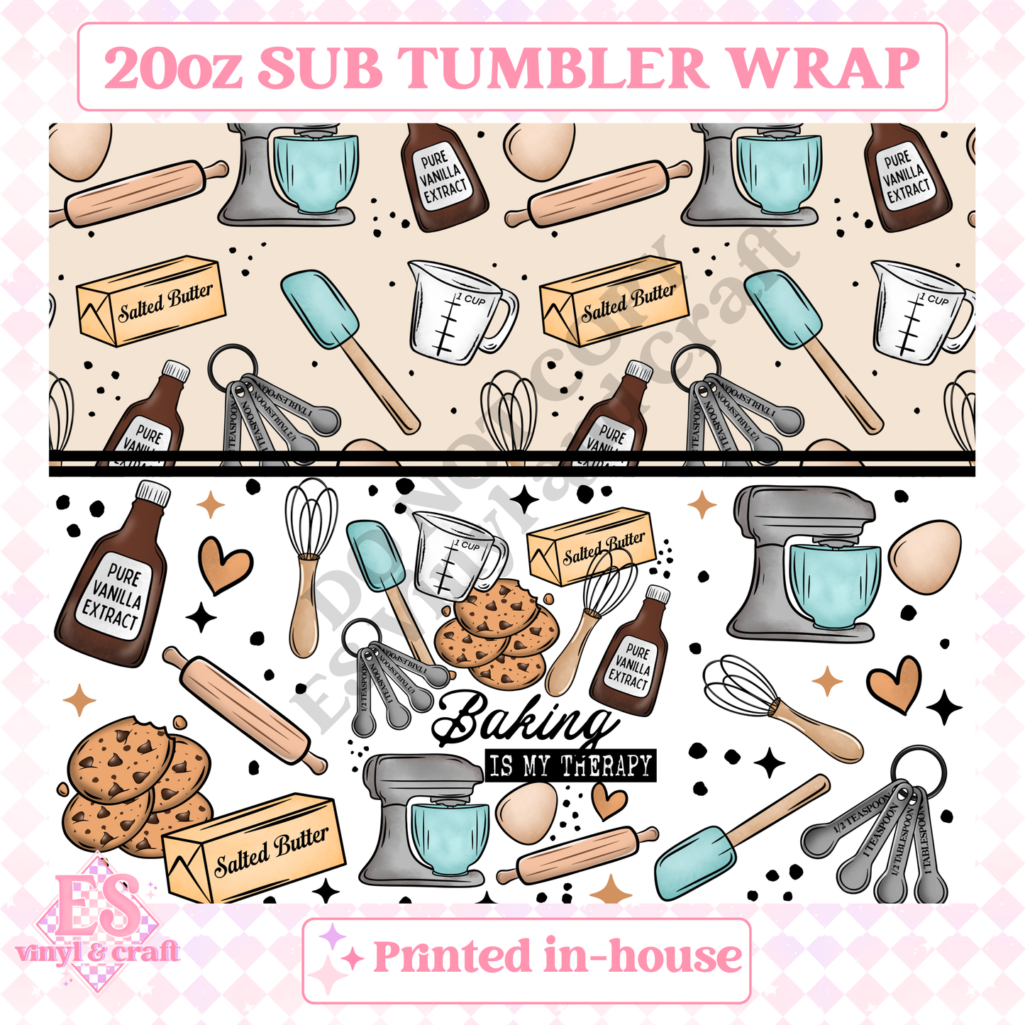 Baking - Full 20oz Tumbler Sublimation Print image 1