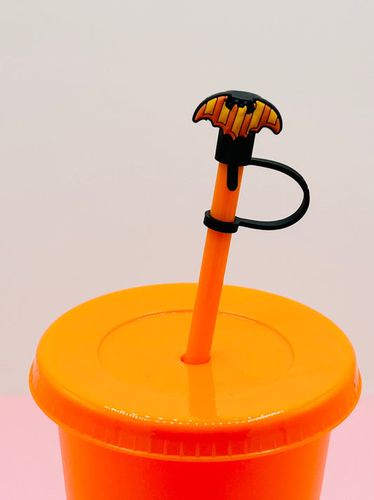 Straw Topper - Black and Yellow Pumpkins image 0