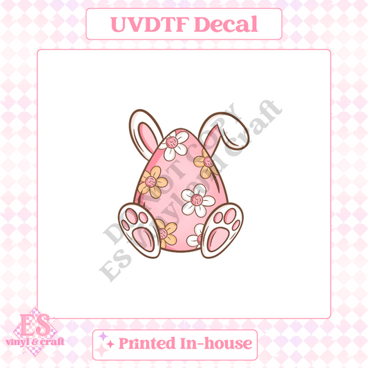 Flower Egg Bunny - UV-DTF Decal Transfer image 0