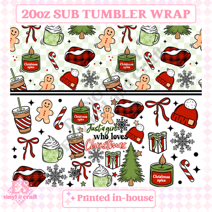 Just a Girl Who Loves Christmas - Full 20oz Tumbler Sublimation Print image 1