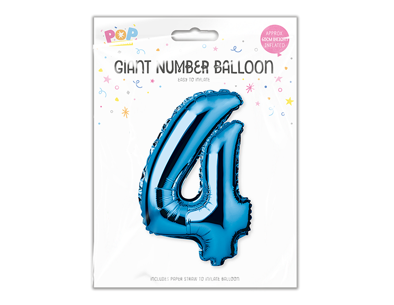 Blue Foil Number Balloon 65cm image 4