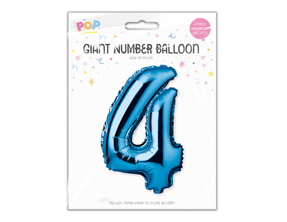Blue Foil Number Balloon 65cm image 4