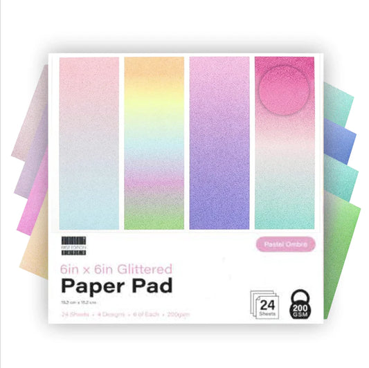 First Edition 6" x 6" Glittered Paper Pad - Pastel Ombre image 0