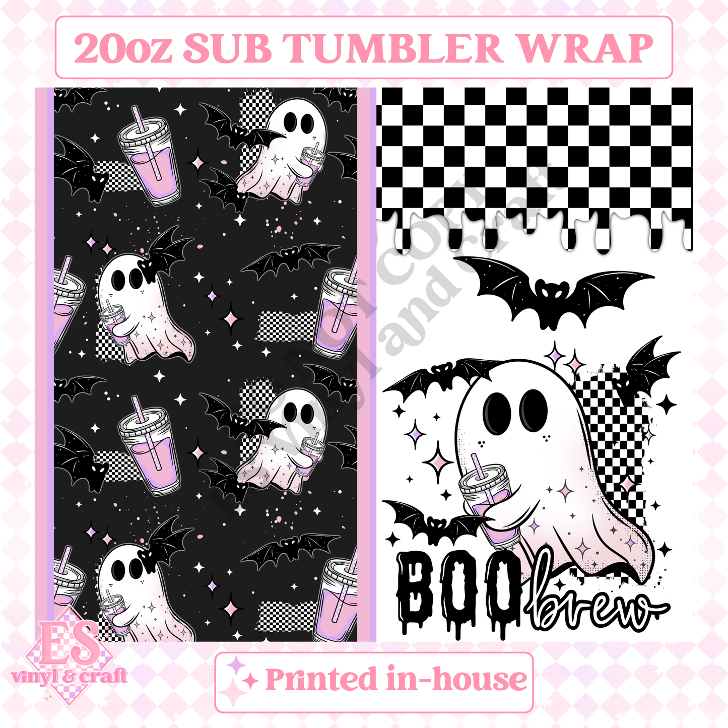 Boo Brew - Full 20oz Tumbler Sublimation Print image 1