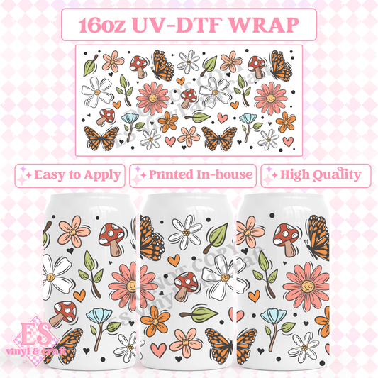 Spring Collage - 16oz Beer Can / Libbey UV-DTF Transfer image 0