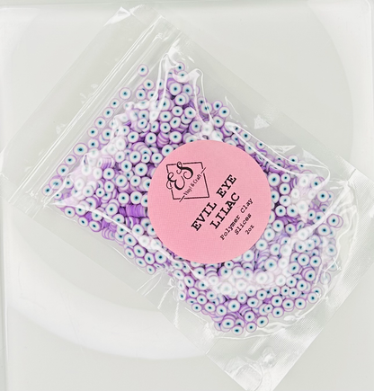 Evil Eye Lilac - Polymer Clay Slices image 0