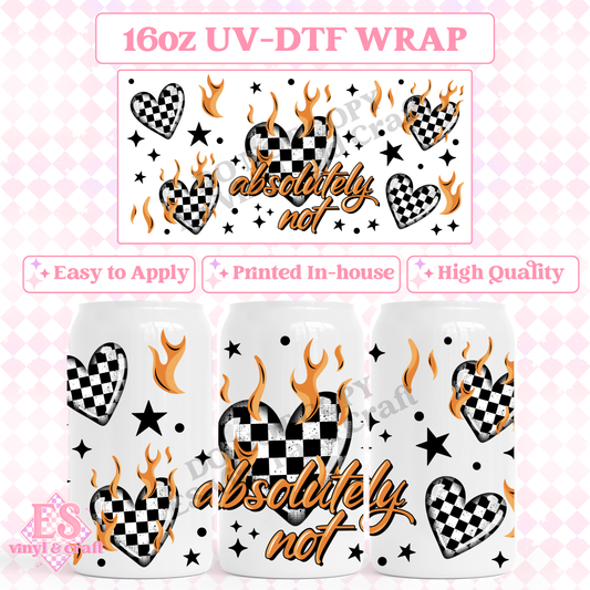Absolutely Not - 16oz Beer Can / Libbey UV-DTF Transfer image 0