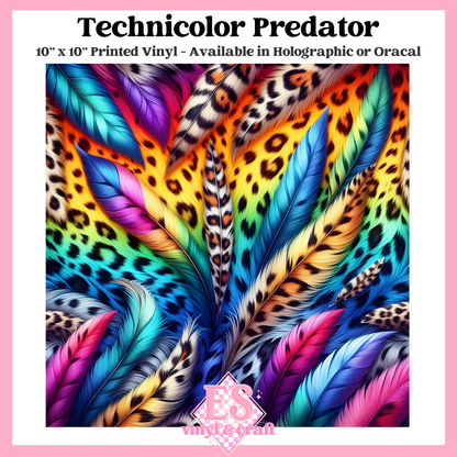 Technicolor Predator - 10" x 10" Self Adhesive Vinyl (Oracal or Holo) image 0