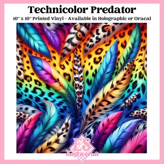 Technicolor Predator - 10" x 10" Self Adhesive Vinyl (Oracal or Holo) image 0