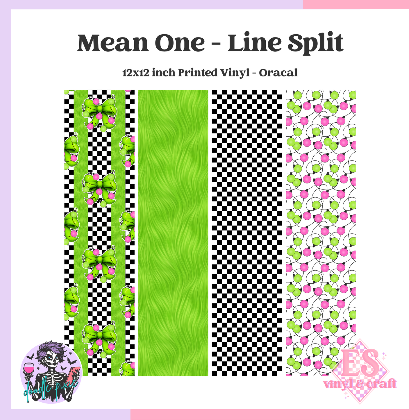 Mean One - Line Split 12" x 12" Printed Vinyl image 0