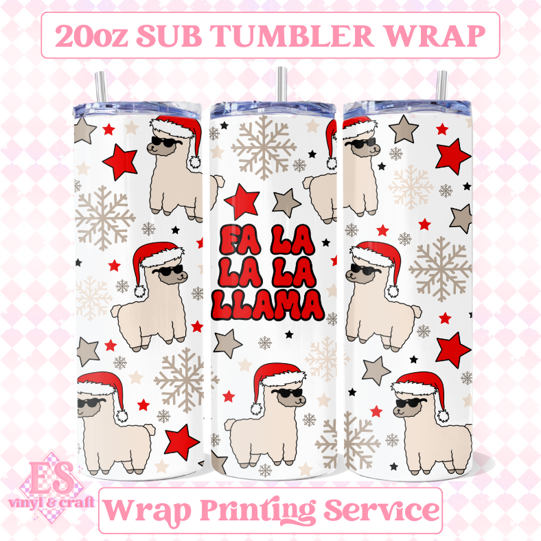 FA LA LA LA LLAMA - Full 20oz Tumbler Sublimation Print image 0