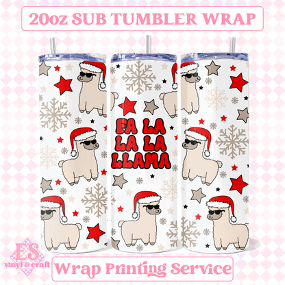 FA LA LA LA LLAMA - Full 20oz Tumbler Sublimation Print image 0