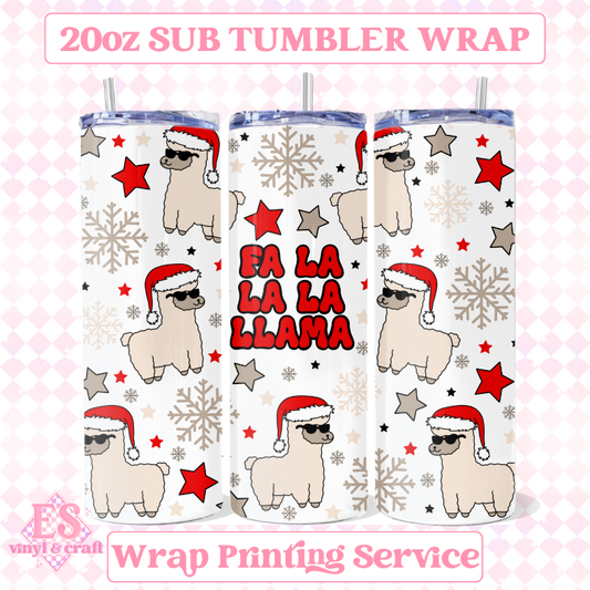 FA LA LA LA LLAMA - Full 20oz Tumbler Sublimation Print image 0