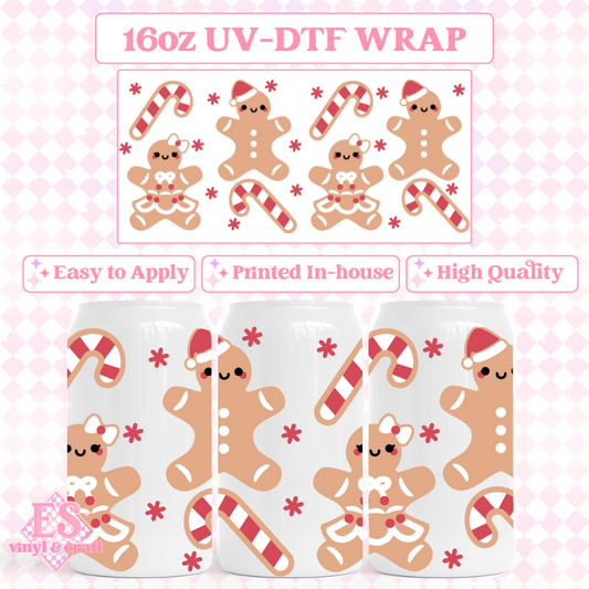 Christmas Gingerbreads - UVDTF 16oz Libbey Can Wrap image 0