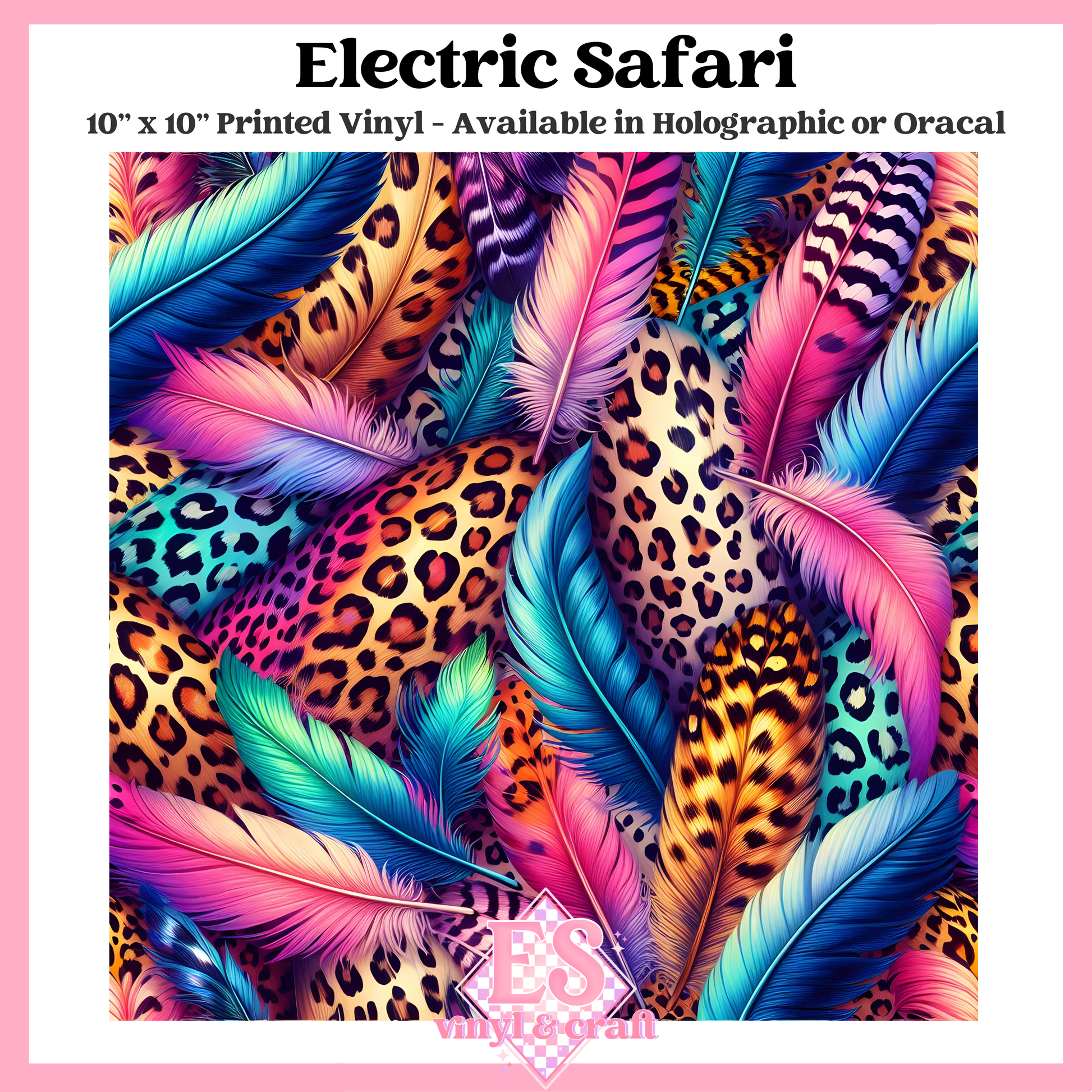 Electric Safari - 10" x 10" Self Adhesive Vinyl (Oracal or Holo) image 0