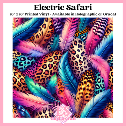 Electric Safari - 10" x 10" Self Adhesive Vinyl (Oracal or Holo) image 0