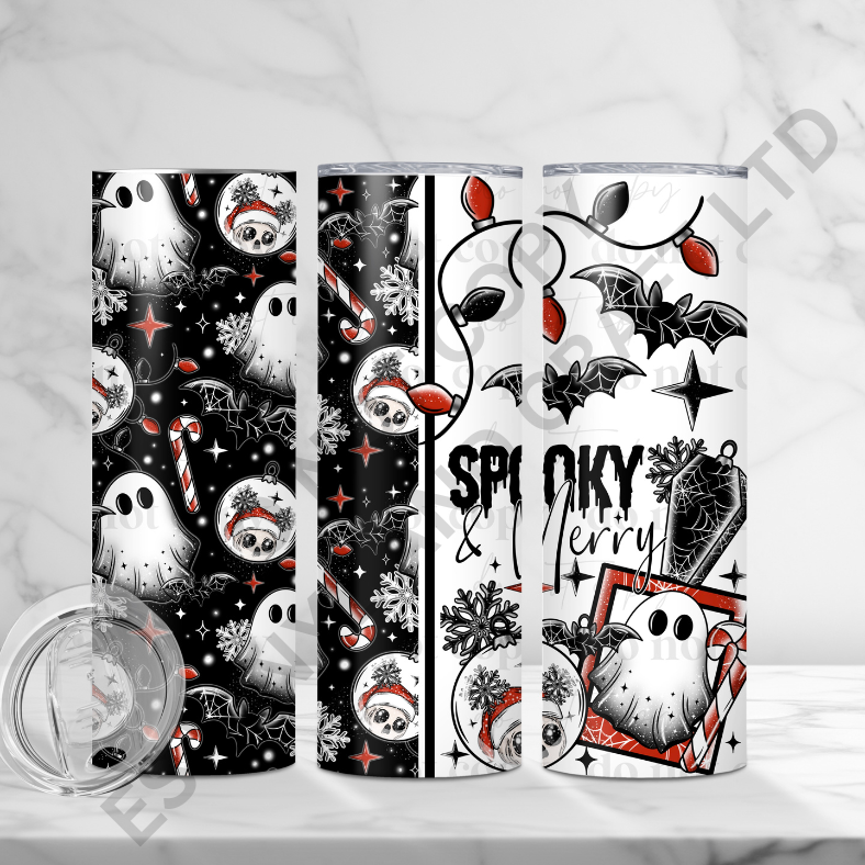 Spooky Merry - Full 20oz Tumbler Sublimation Ready image 0