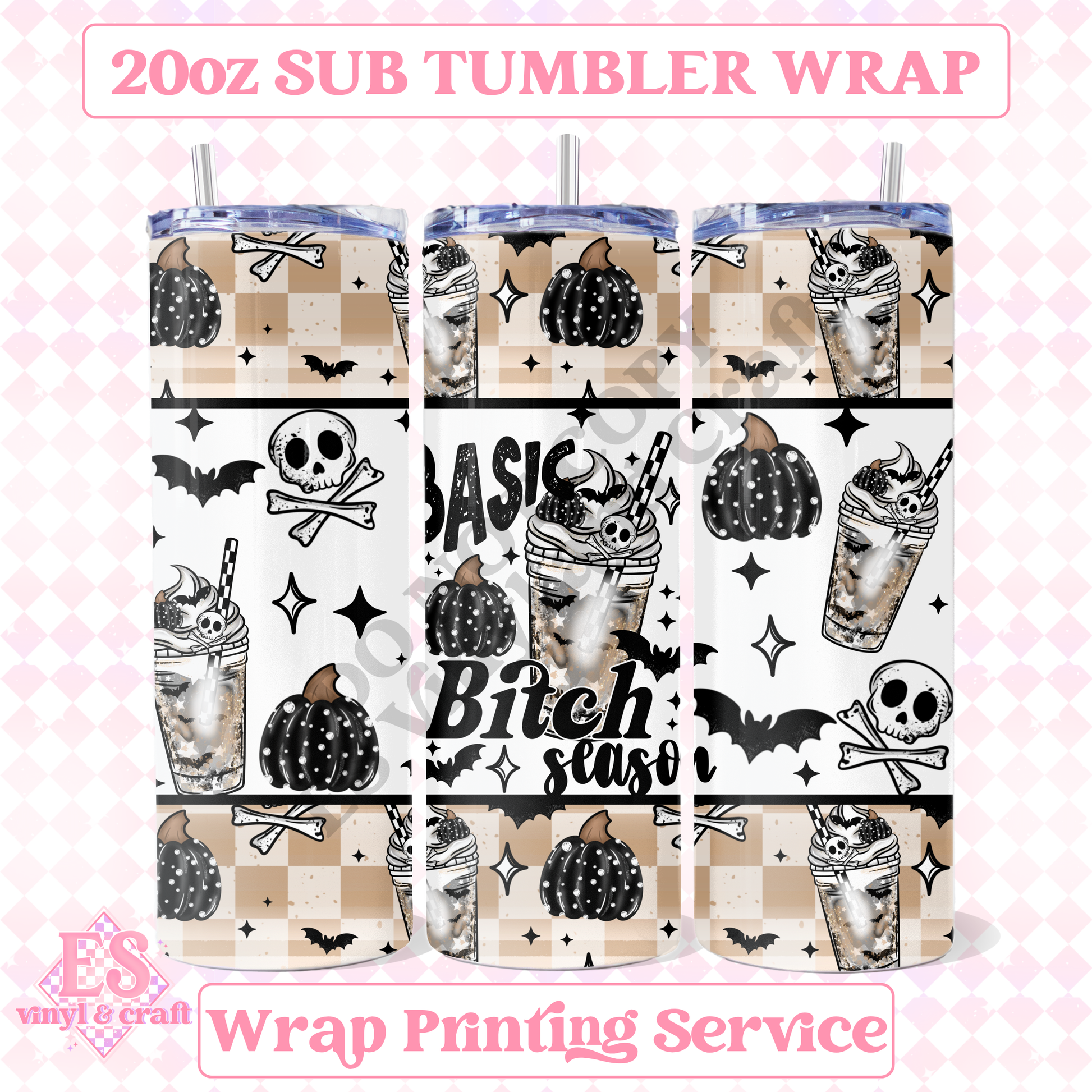 Basic Bitch Season - Full 20oz Tumbler Sublimation Print image 0