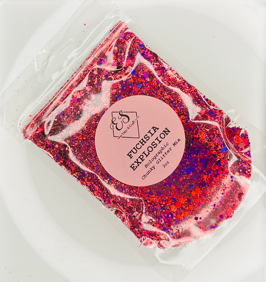 Fuchsia Explosion - Holographic Chunky Glitter Mix image 0