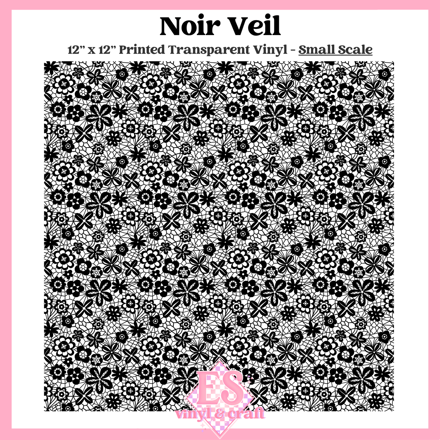 Noir Veil Transparent - Small or Large Scale Options - 12" x 12" Sheet image 1