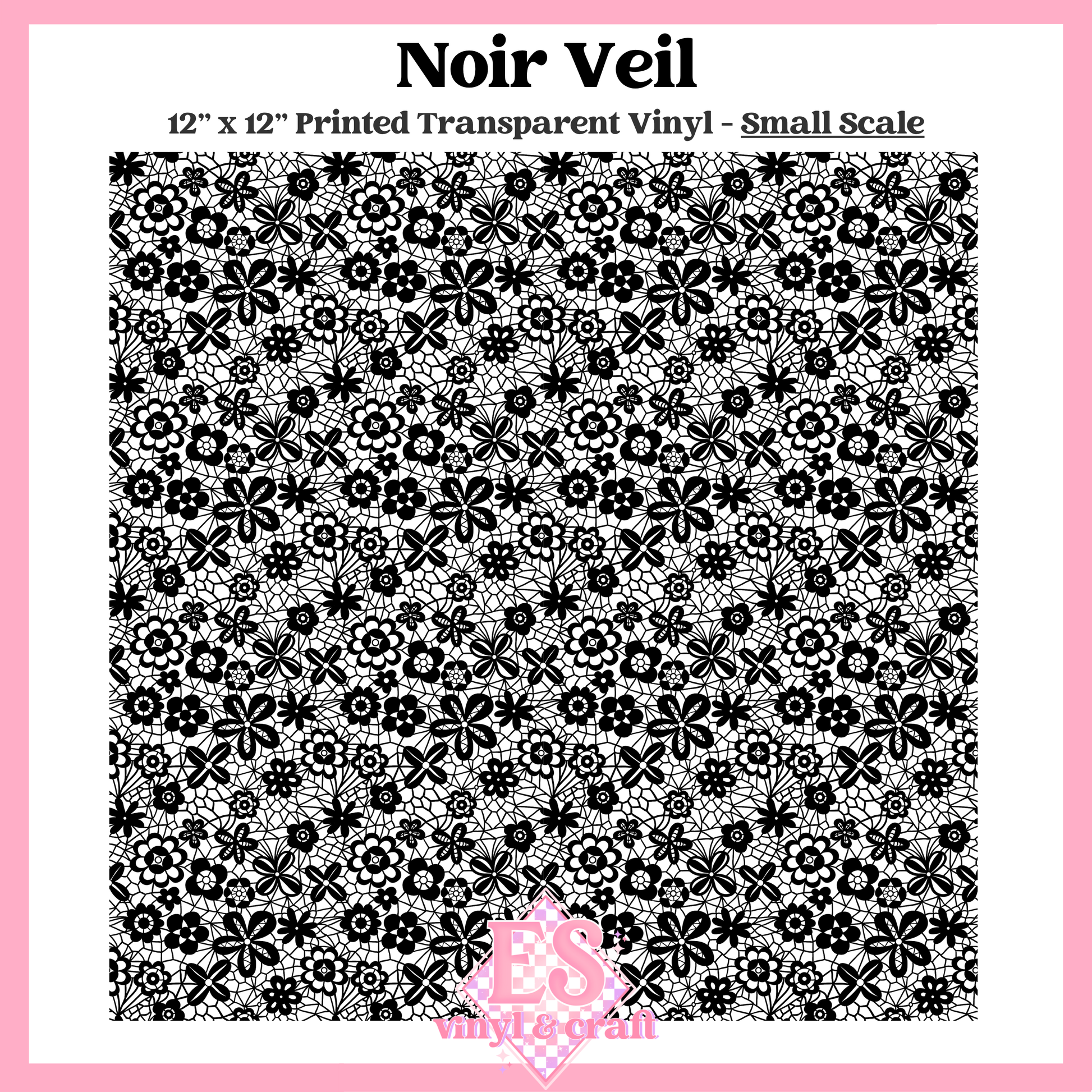 Noir Veil Transparent - Small or Large Scale Options - 12" x 12" Sheet image 1