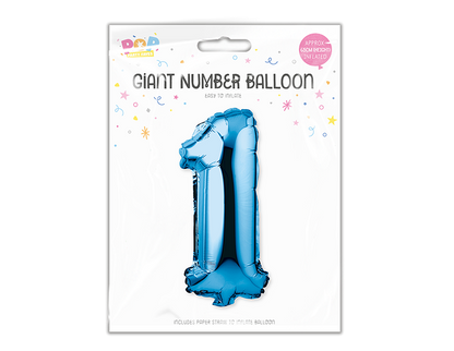 Blue Foil Number Balloon 65cm image 1