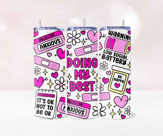 Mental Health - Full 20oz Tumbler Sublimation Ready To Pr image 0