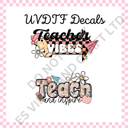 Teacher UVDTF Decals image 0
