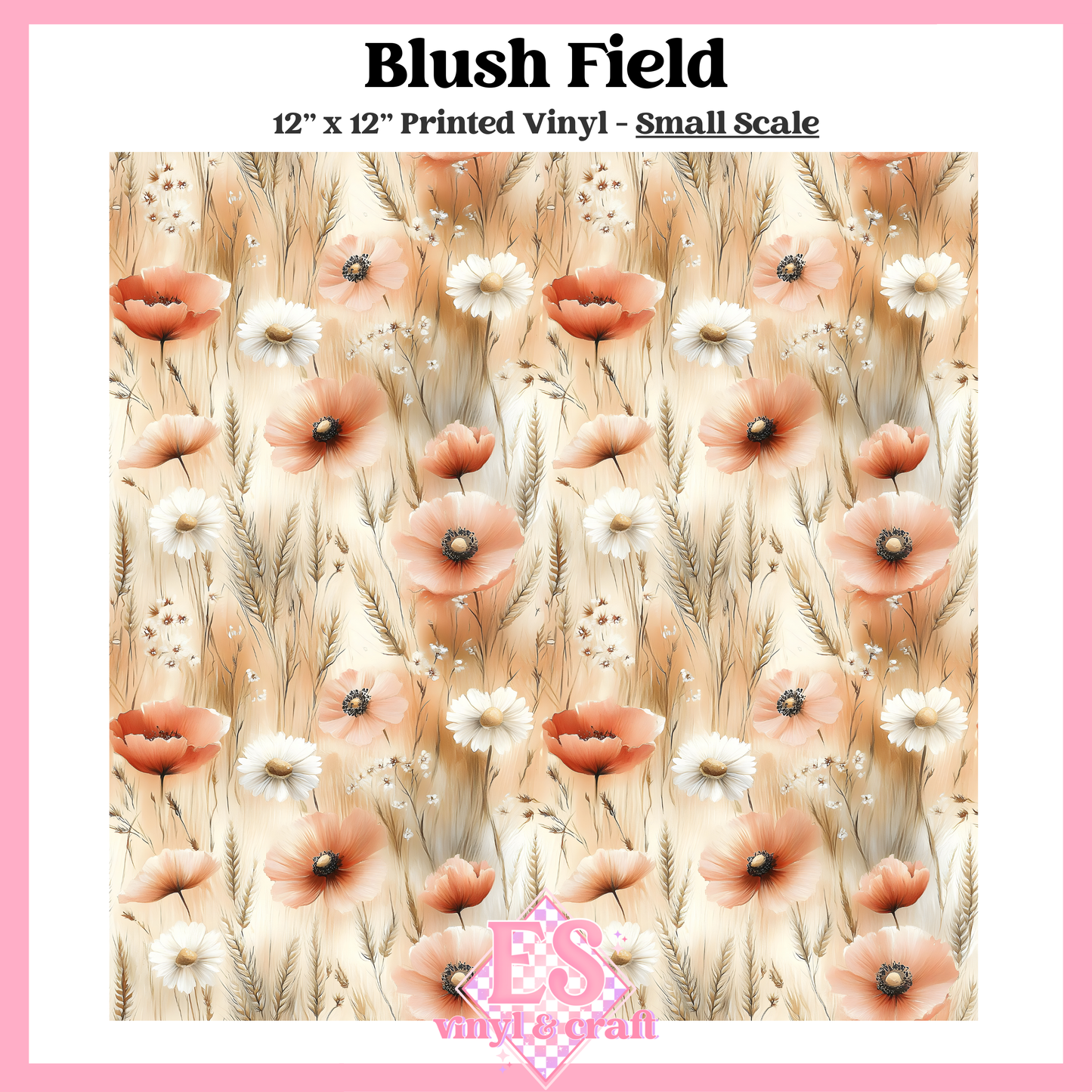 Blush Field - Small or Large Scale Options - 12" x 12" Sheet image 1