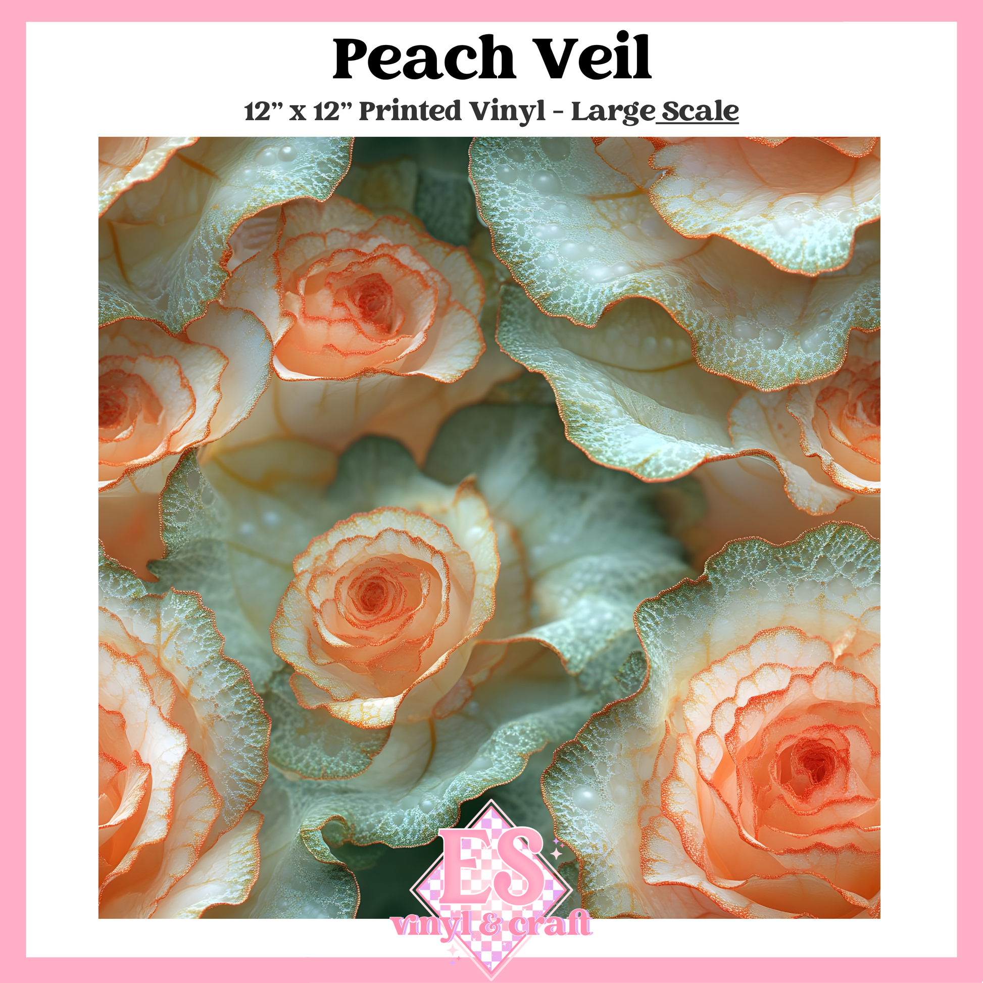 Peach Veil - Small or Large Scale Options - 12" x 12" Sheet image 2