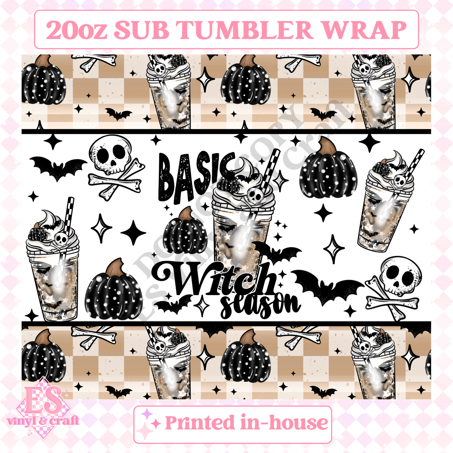 Basic Witch Season - Full 20oz Tumbler Sublimation Print image 1