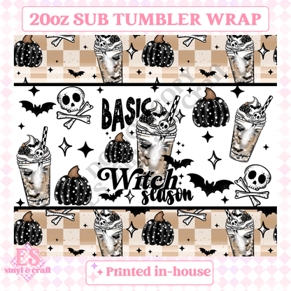 Basic Witch Season - Full 20oz Tumbler Sublimation Print image 1