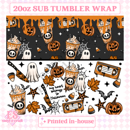 My Heart Belongs to Halloween - Full 20oz Tumbler Sublimation Print image 1