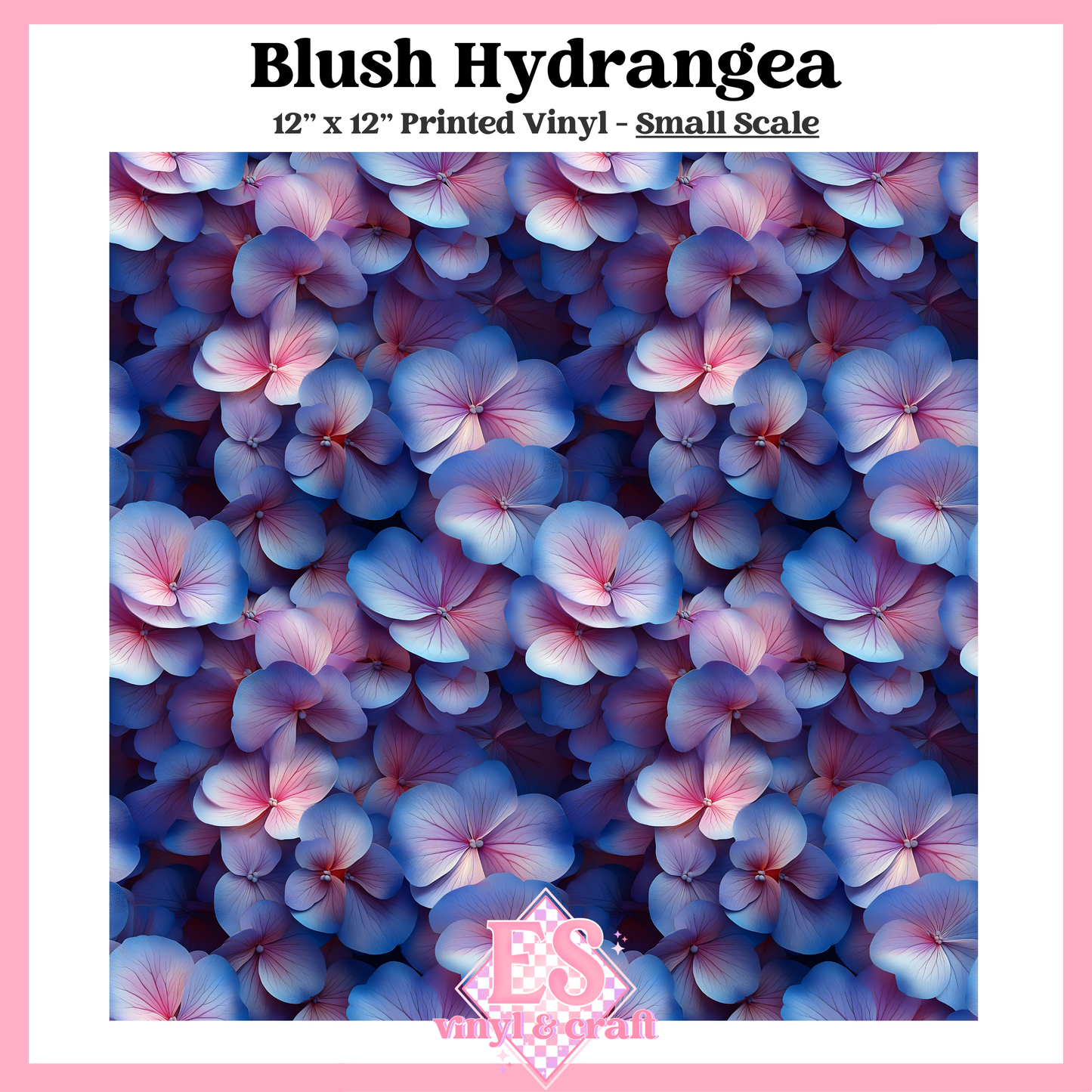 Blush Hydrangea - Small or Large Scale Options - 12" x 12" Sheet image 1