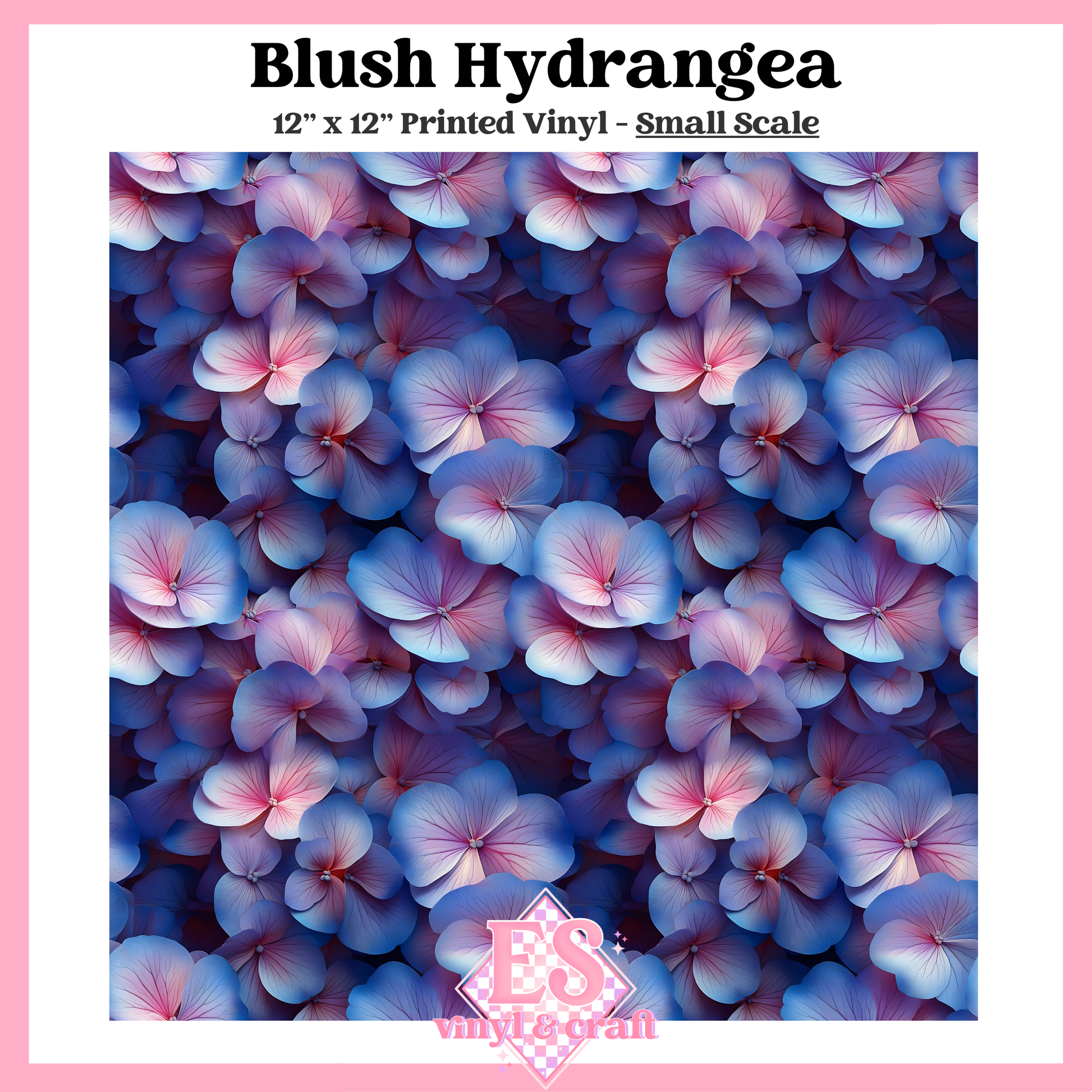 Blush Hydrangea - Small or Large Scale Options - 12" x 12" Sheet image 1