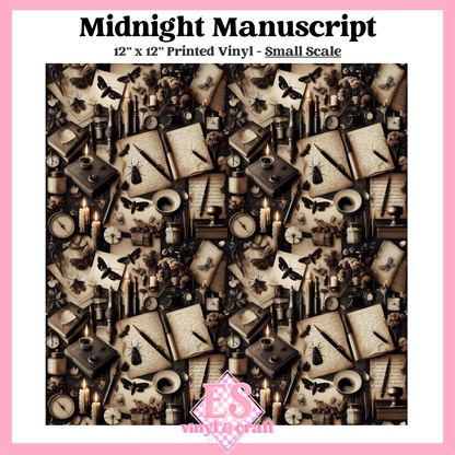 Midnight Manuscript - Small or Large Scale Options - 12" x 12" Sheet image 1