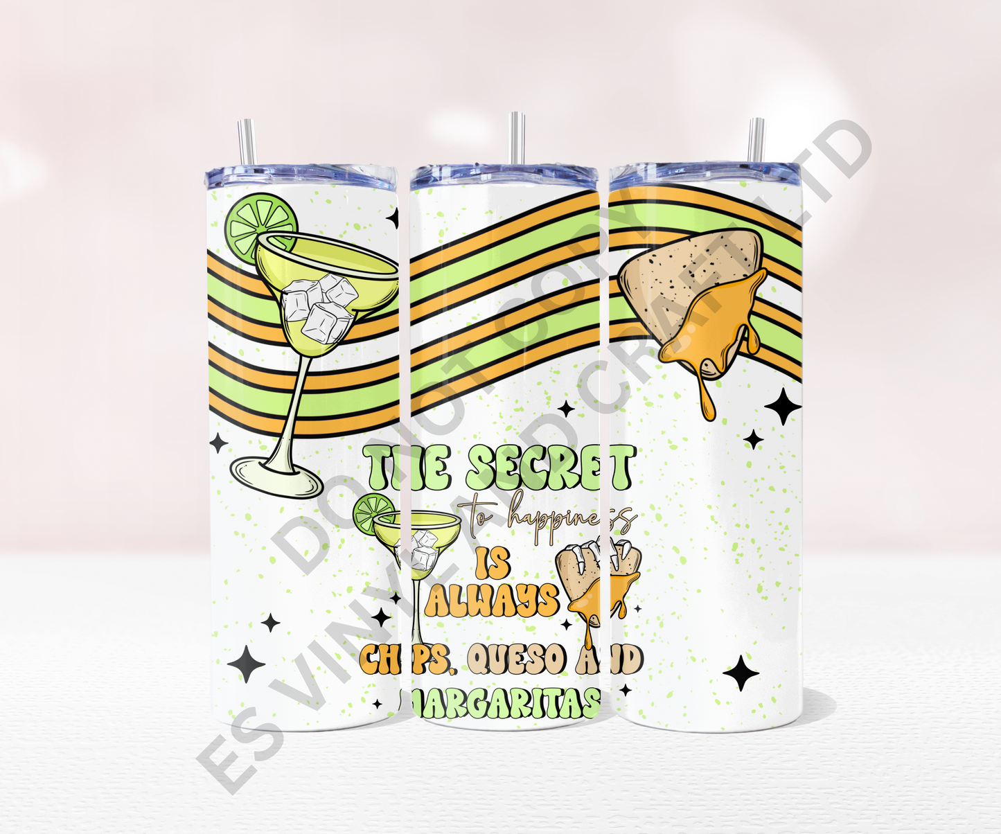 Chips and Queso - Full 20oz Tumbler Sublimation Ready To Print image 0