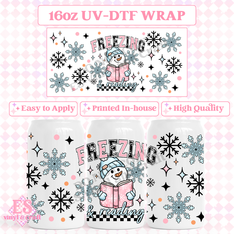Freezing Reading - 16oz Beer Can / Libbey UV-DTF Transfer image 0