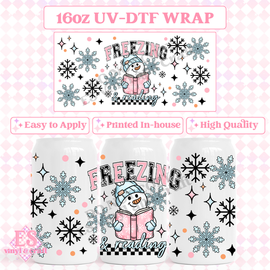 Freezing Reading - 16oz Beer Can / Libbey UV-DTF Transfer image 0
