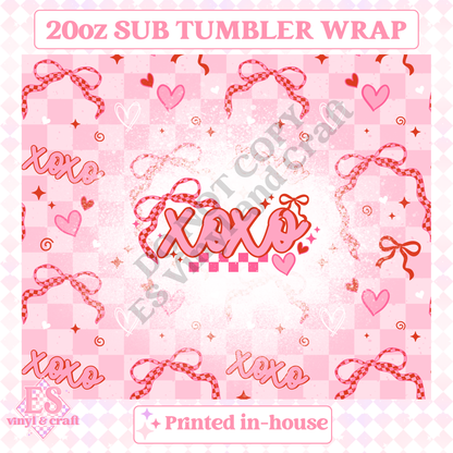 XOXO Coquette - Full 20oz Tumbler Sublimation Print image 1