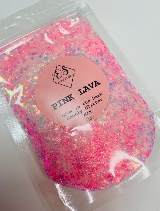 Pink Lava - Glow in the Dark Chunky Glitter Mix image 0