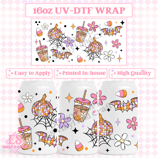 Retro Halloween - 16oz Beer Can / Libbey UV-DTF Transfers image 0