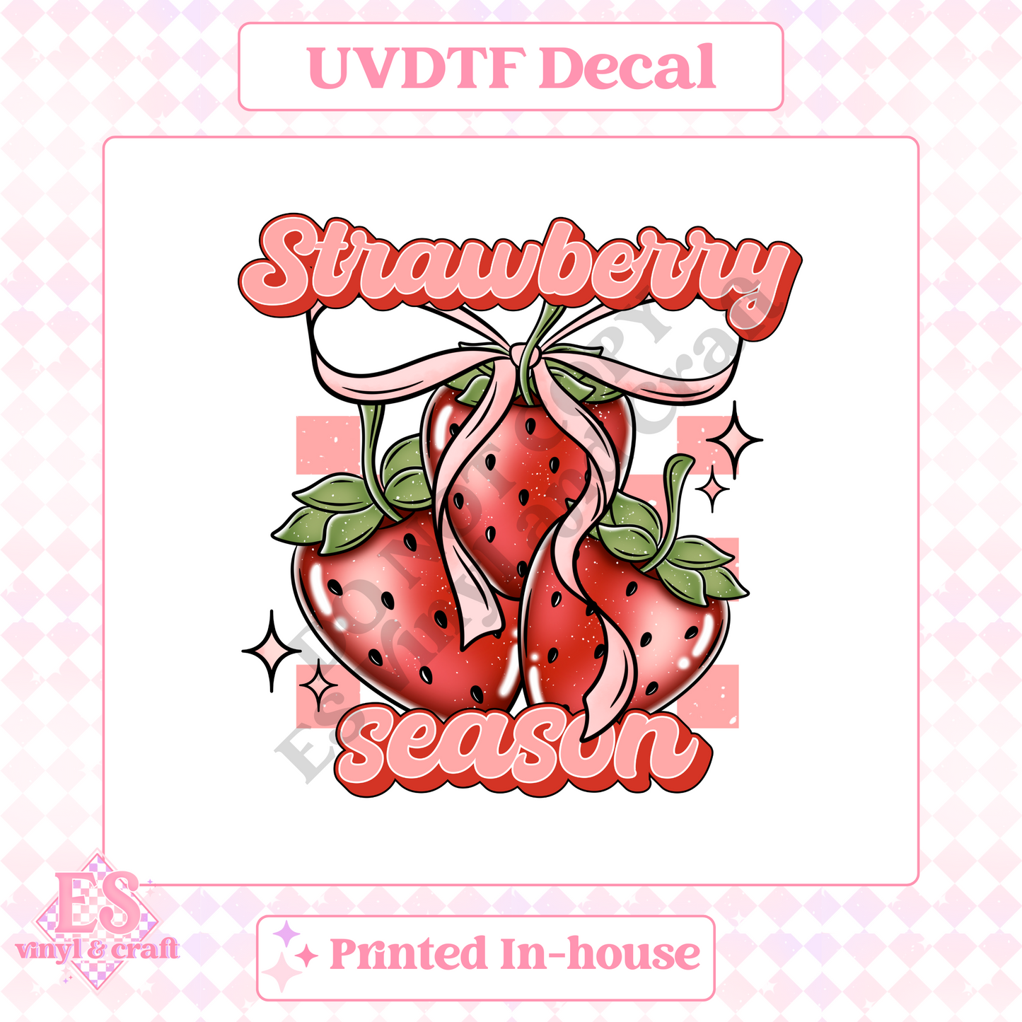 Strawberry Season - UV-DTF Decal Transfer image 0