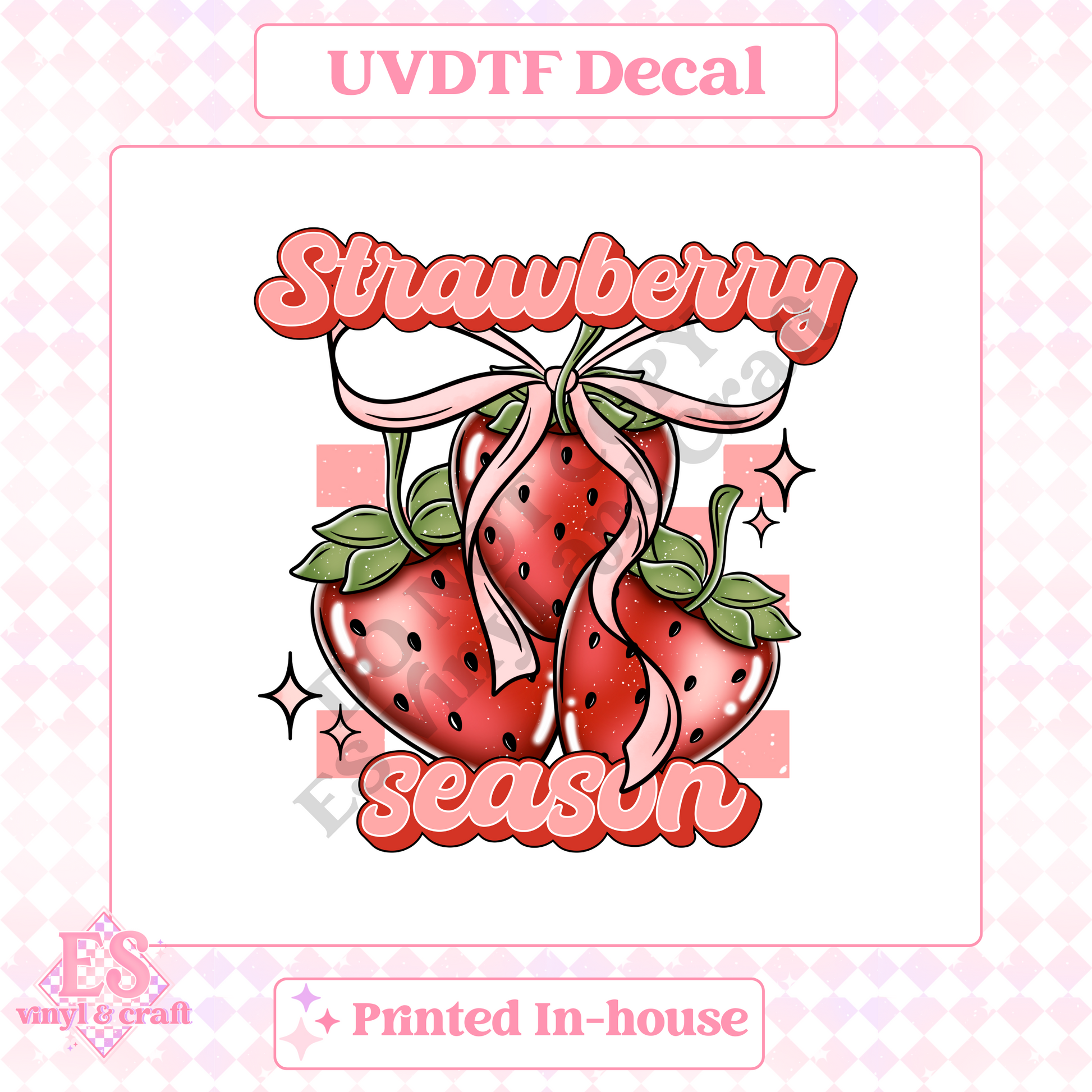 Strawberry Season - UV-DTF Decal Transfer image 0