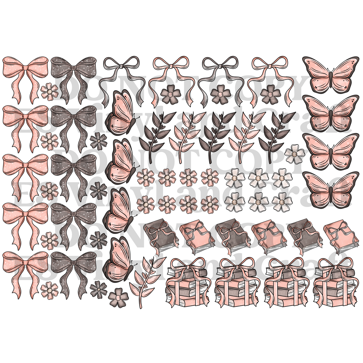 Bows and Books - UVDTF (A4 Sheet) 210mm x 300mm image 1