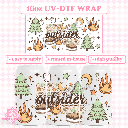 Outsider - 16oz Beer Can / Libbey UV-DTF Transfer image 0
