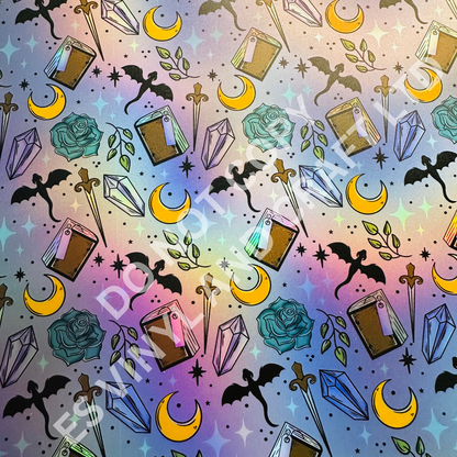 Fantasy Reader - Holographic or Normal Printed Vinyl (A4 or 12" x 12" Sheet) image 1